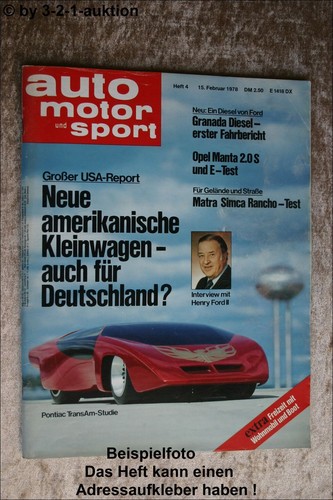 Auto motor sport opel - 4/78,