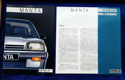 Opel manta gsi brochure - gt,
