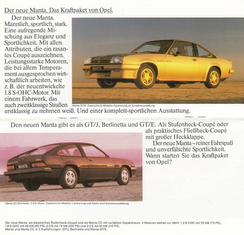 Opel ascona manta rekord e - c,