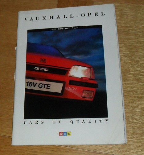 Vauxhall brochure 1988 opel - vauxhall,
