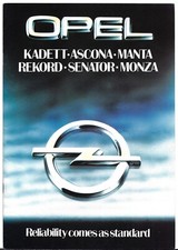 Opel Range 1980 UK Market