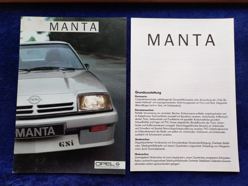 Opel manta brochure 1984 - manta,