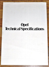 1981 OPEL TECHNICAL SPECS